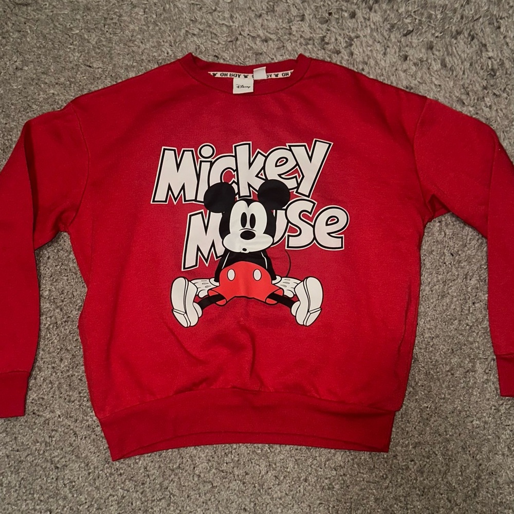 Disney Red Mickey Mouse crew neck sweater